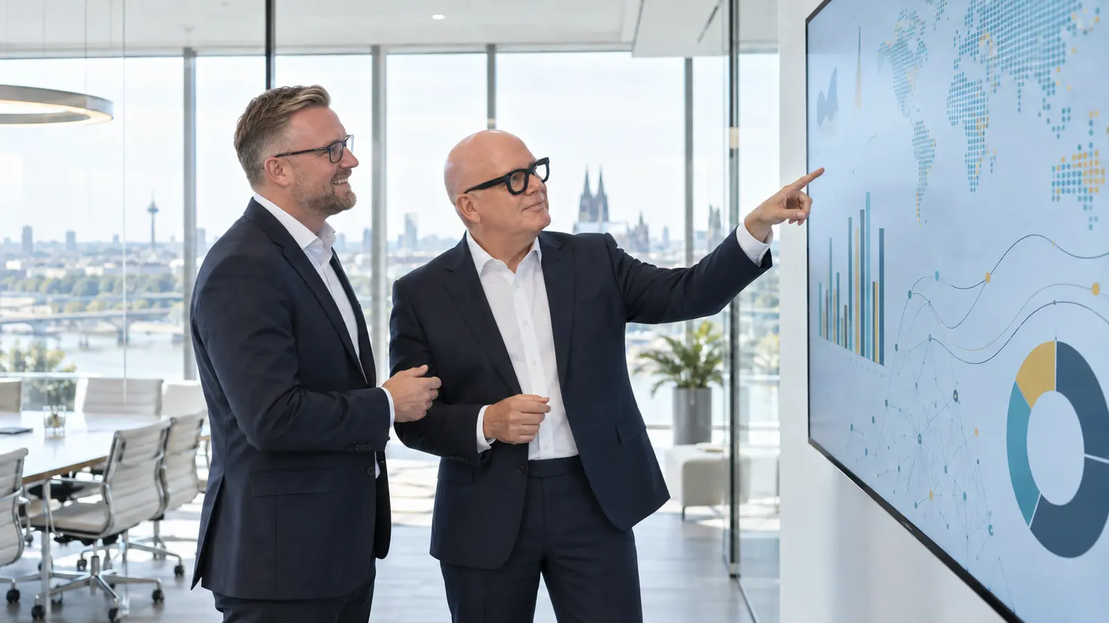 Sascha Frenz und Markus Grabowski bei der gemeinsamen Analyse einer Unternehmenslösung