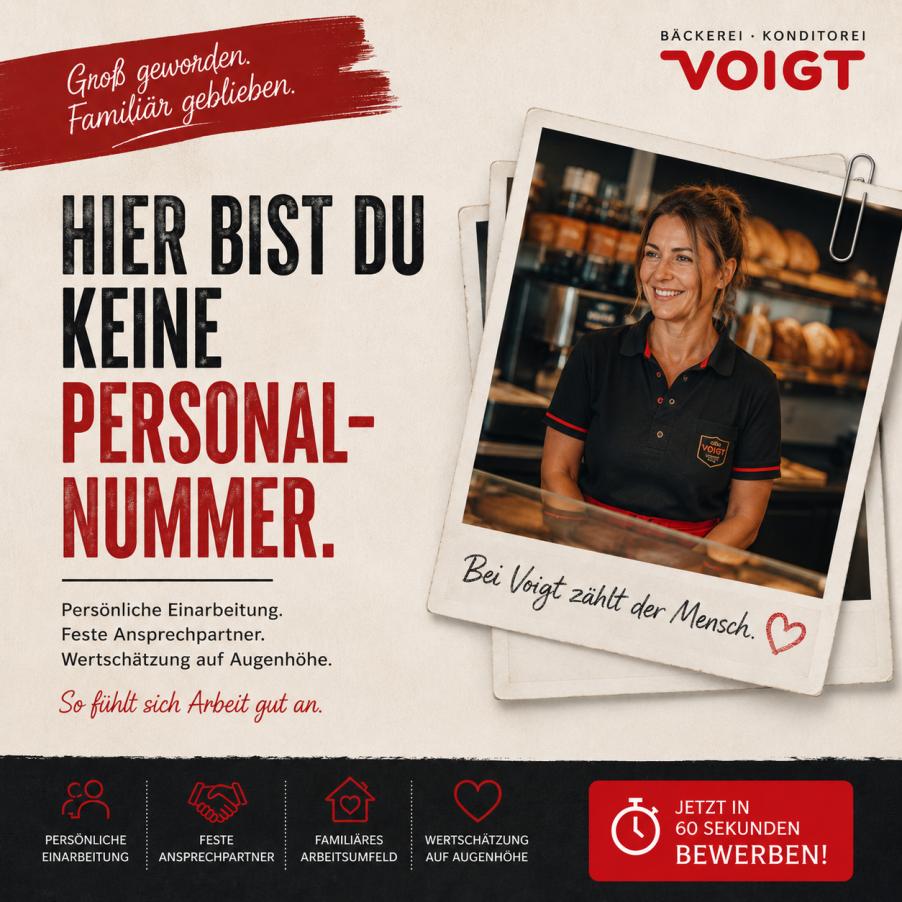 Echte Recruitingkampagne der Bäckerei Voigt für eine schnelle mobile Bewerbung